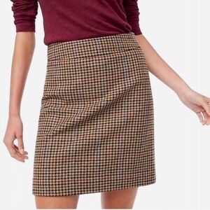 J. Crew Houndstooth Wool Blend Mini Skirt